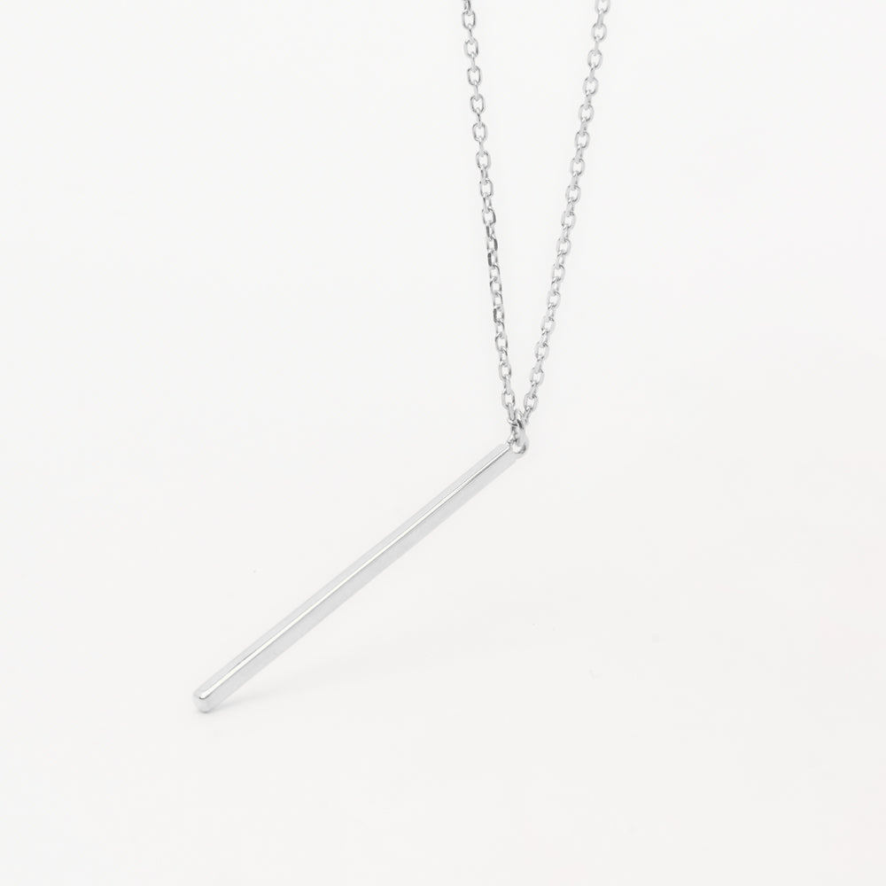 dainty silver bar necklace