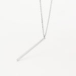 Load image into Gallery viewer, dainty silver bar necklace
