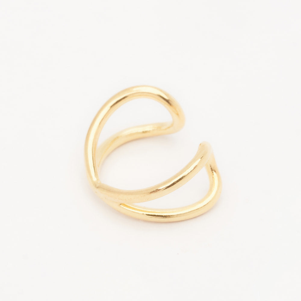 dainty gold crossed ear cuff