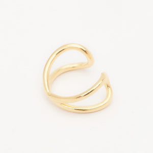 dainty gold crossed ear cuff