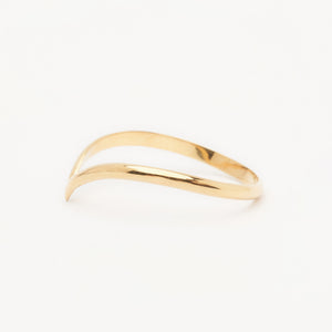 dainty gold chevron ring