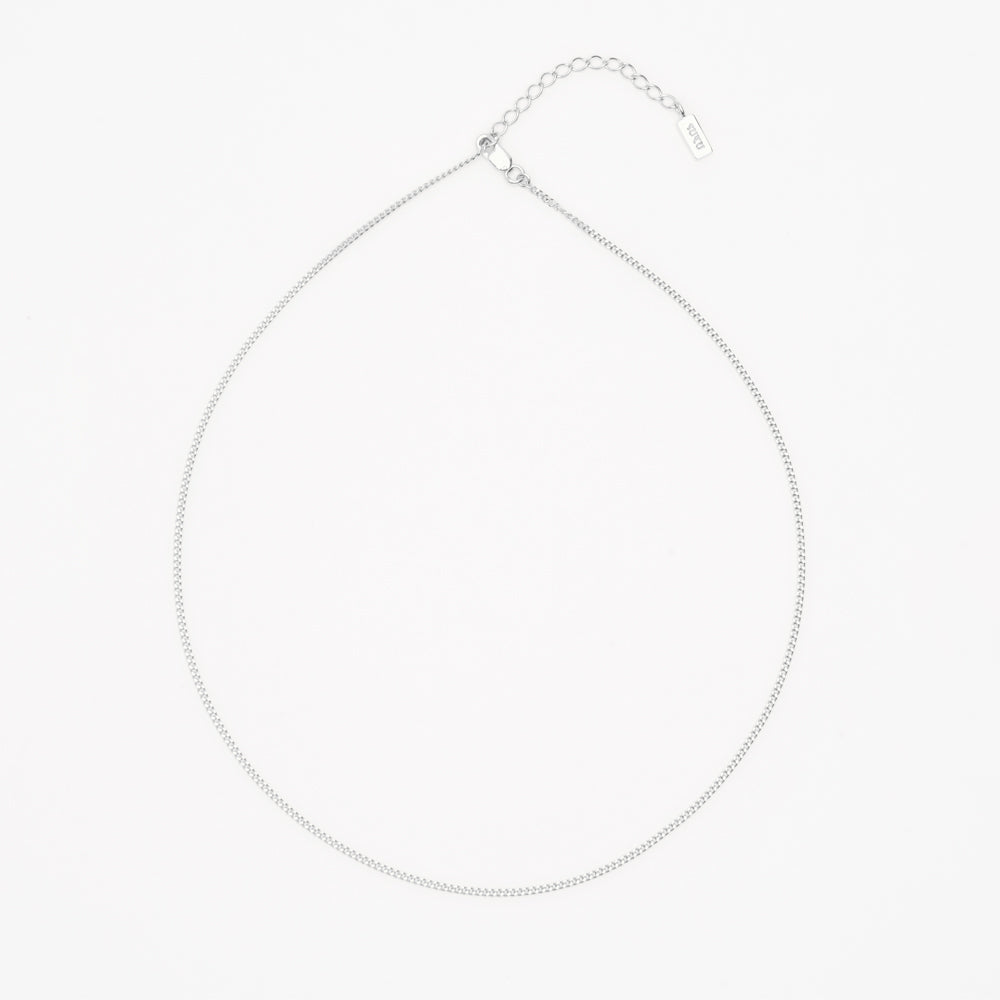 dainty silver curb choker necklace