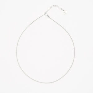 dainty silver curb choker necklace