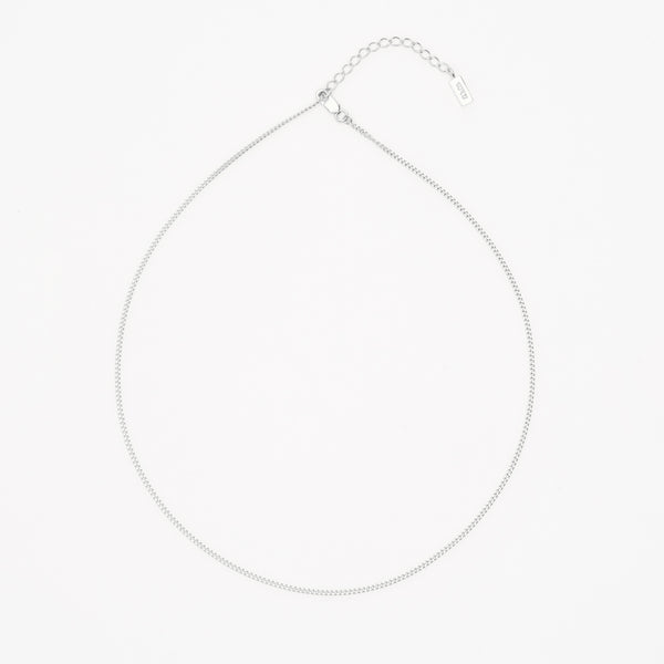 dainty silver curb choker necklace