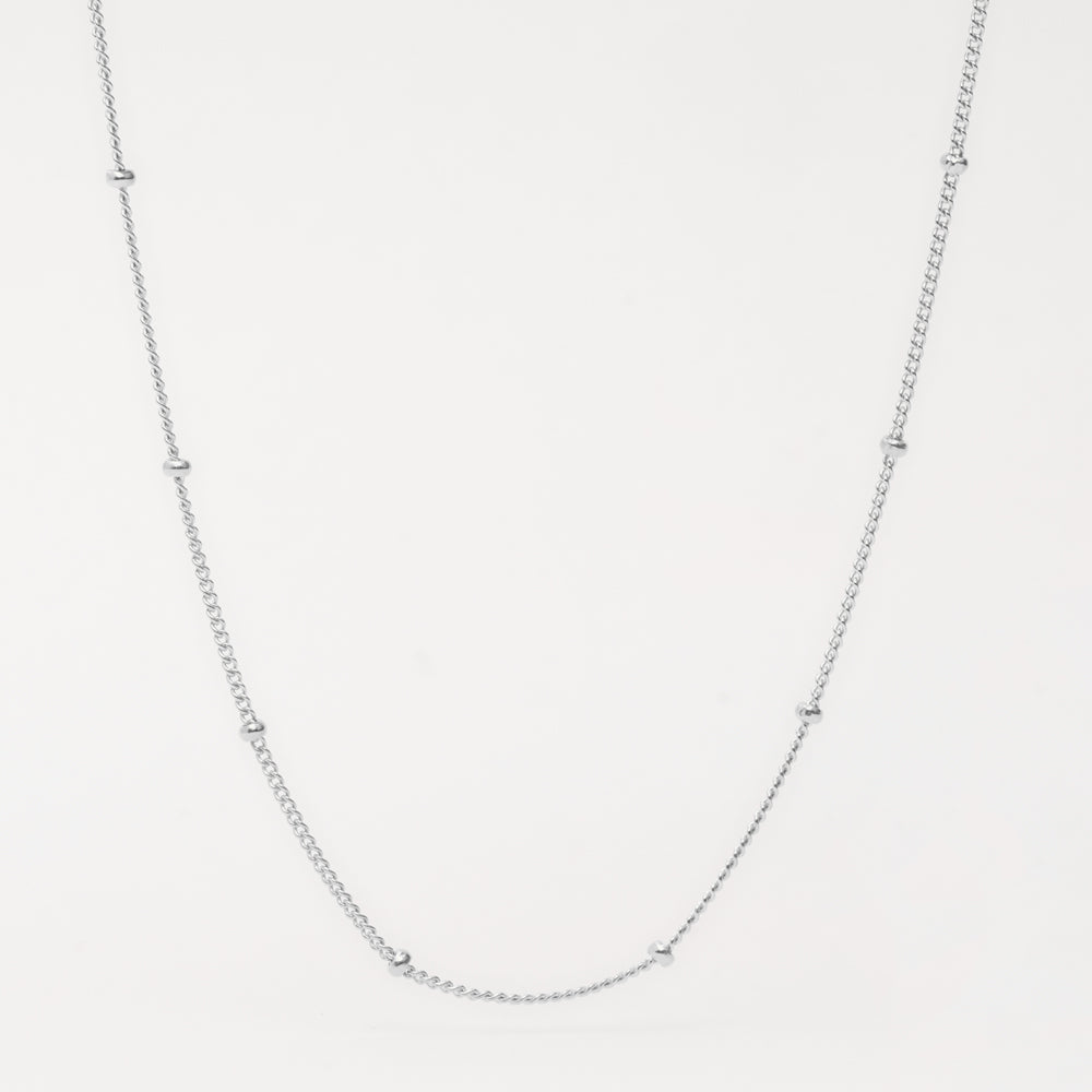 minimalistic silver dot choker necklace