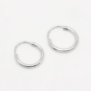 minimalistic silver hoop earrings