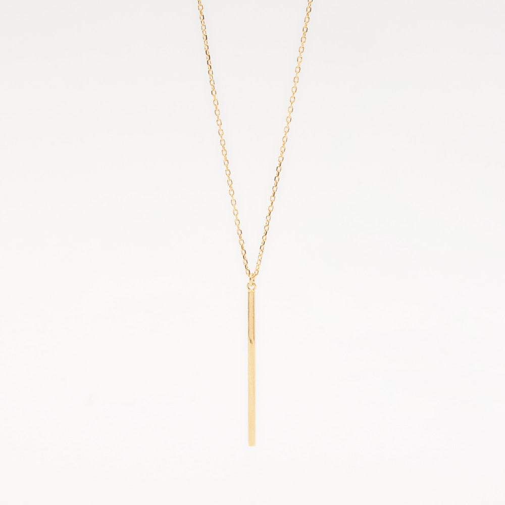 minimalistic layered gold bar necklace