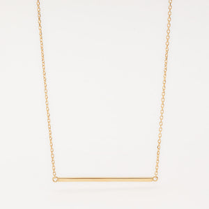minimalistic gold bar necklace
