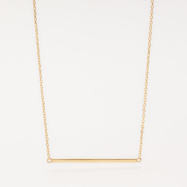 minimalistic gold bar necklace
