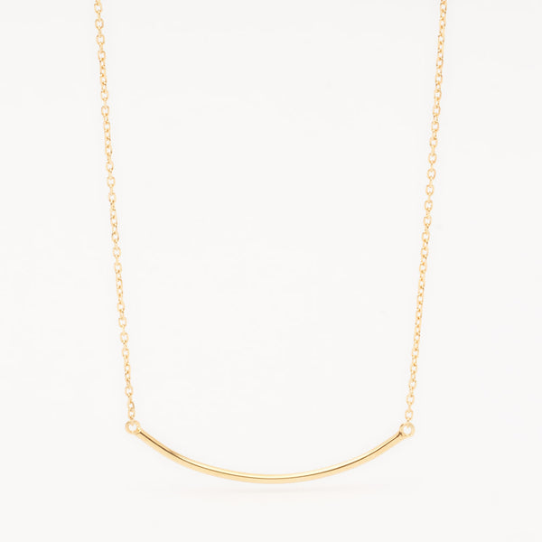 minimalistic gold curve necklace