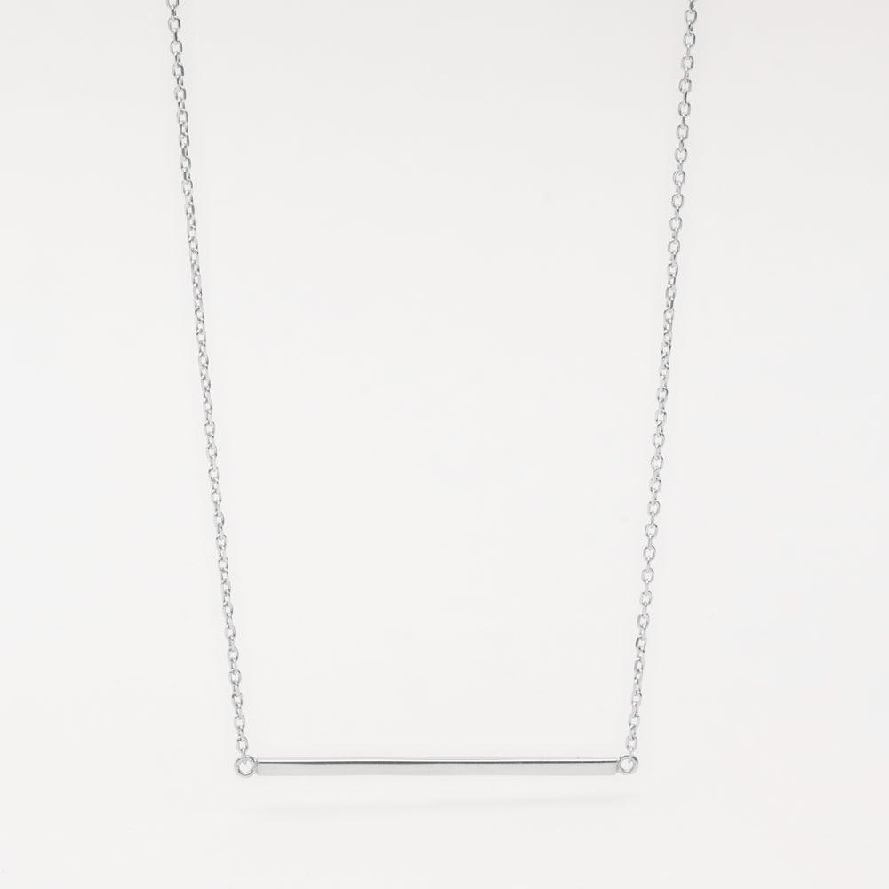 minimalistic silver bar necklace
