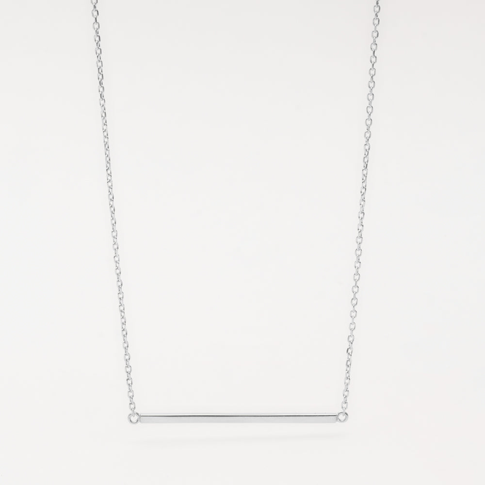 minimalistic silver bar necklace
