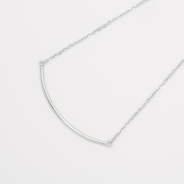 minimalistic silver curve necklace