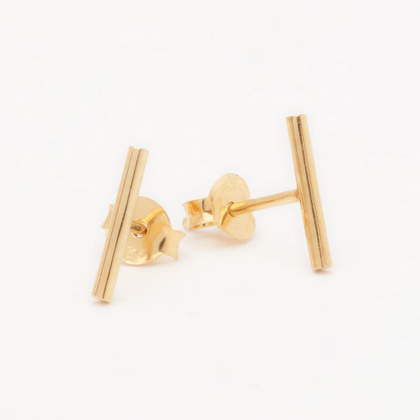 minimalistic gold bar earrings
