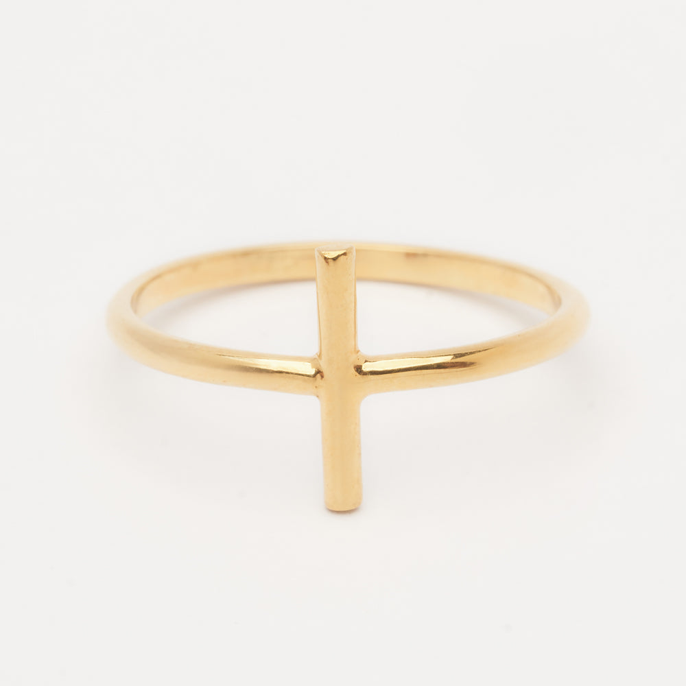 dainty gold bar ring