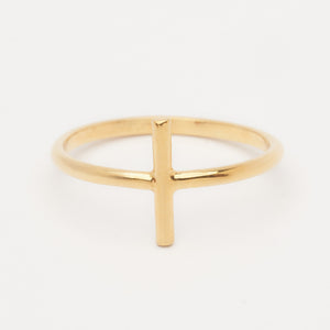 dainty gold bar ring