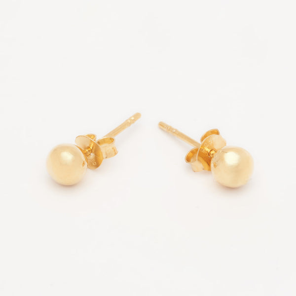 minimalistic gold ball earrings
