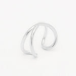 Load image into Gallery viewer, minimalistic silver crossed ear cuff
