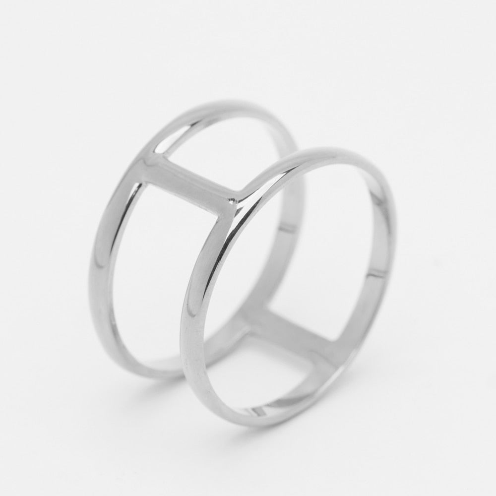 dainty silver layered ring