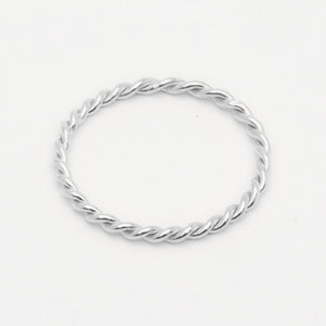 stackable silver twisted ring