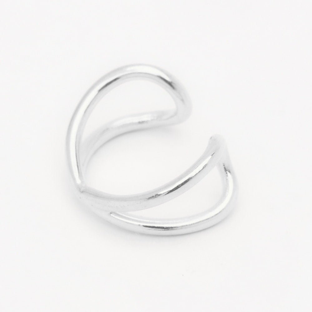 dainty silver crossed ear cuff