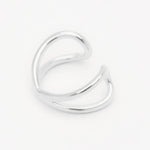 Load image into Gallery viewer, dainty silver crossed ear cuff
