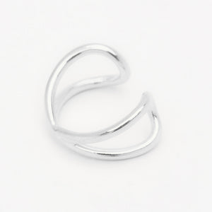 dainty silver crossed ear cuff