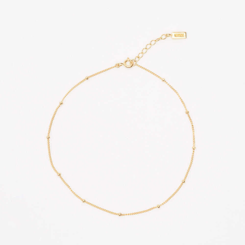 minimalistic gold dot anklet