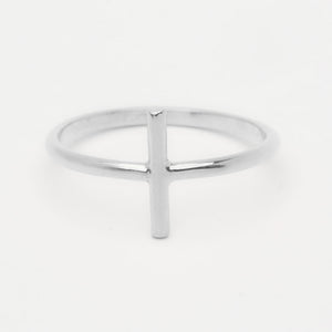 minimalistic silver bar ring