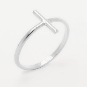 dainty silver bar ring
