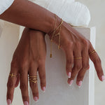 Load image into Gallery viewer, gold dainty twisted ring

