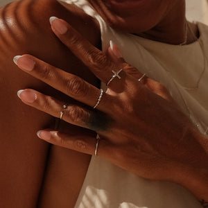 dainty silver stackable rings