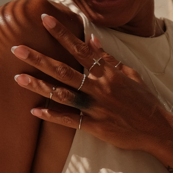 dainty silver stackable rings